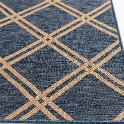 Kirklands Home Navy Diamond Indoor/Outdoor Area Rug, 5x7 Blue