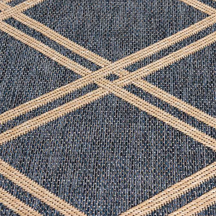 Kirklands Home Navy Diamond Indoor/Outdoor Area Rug, 5x7 Blue