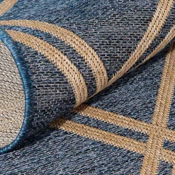 Kirklands Home Navy Diamond Indoor/Outdoor Area Rug, 5x7 Blue