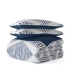 Kirklands Home Navy Diamond Line Reversible 3-pc. Queen Quilt Set Best