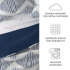 Kirklands Home Navy Diamond Line Reversible 3-pc. Queen Quilt Set Best