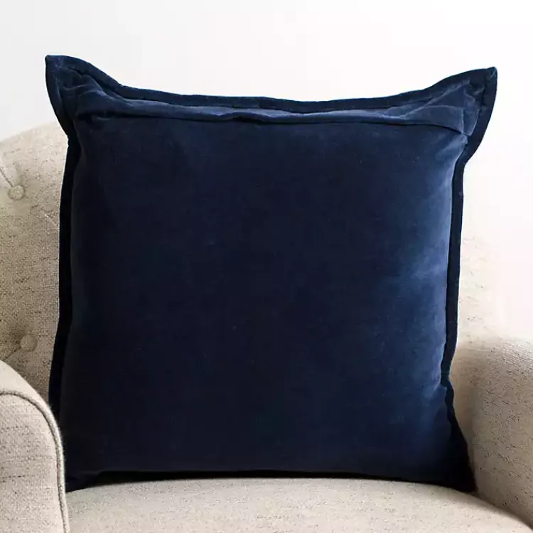 Pillows>Kirklands Home Navy Diamond Velvet Pillow Blue