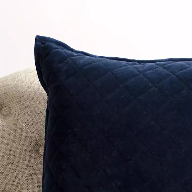 Pillows>Kirklands Home Navy Diamond Velvet Pillow Blue