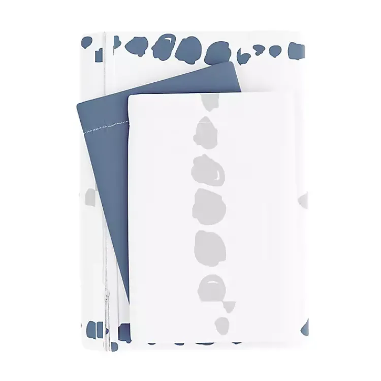 Kirklands Home Navy Dots Reversible 3-pc. Queen Duvet Cover Set Best