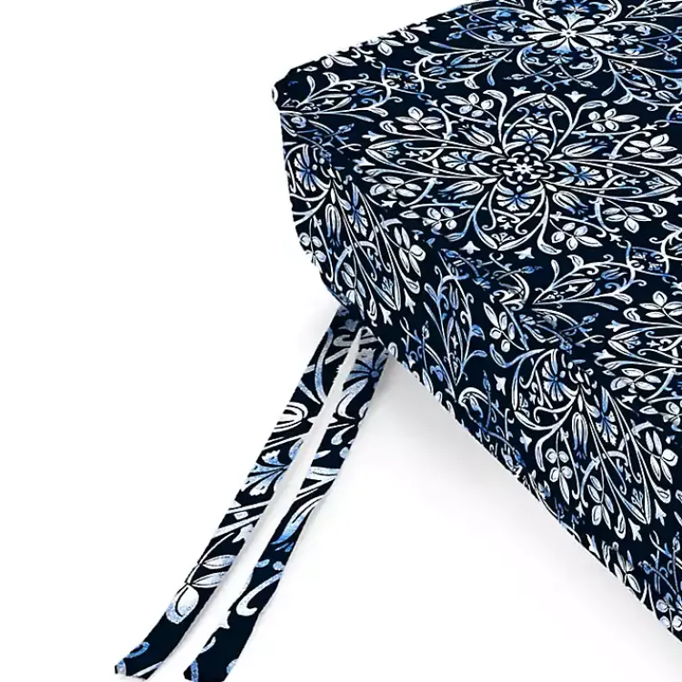 Kirklands Home Navy Dresden Outdoor Settee Cushion Blue New