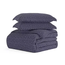Kirklands Home Navy Elegant Floral 3-pc. Queen Duvet Cover Set Blue Discount