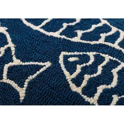Kirklands Home Navy Embroidered Fish Outdoor Lumbar Pillow Sale