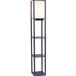 Kirklands Home Navy Etagere Shelf Charging Floor Lamp Blue Discount