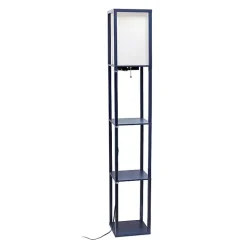 Kirklands Home Navy Etagere Shelf Charging Floor Lamp Blue Discount