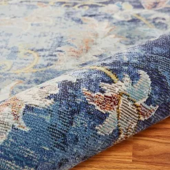 Kirklands Home Navy Faded Floral Area Rug, 4x6 Outlet