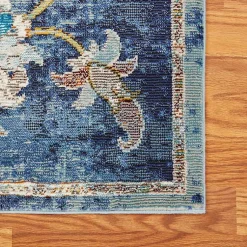 Kirklands Home Navy Faded Floral Area Rug, 5x8 Clearance