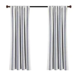 Kirklands Home Navy Farmhouse Stripe Curtain Panels, Set of 2 Clearance
