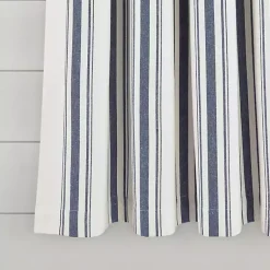 Kirklands Home Navy Farmhouse Stripe Curtain Panels, Set of 2 Clearance