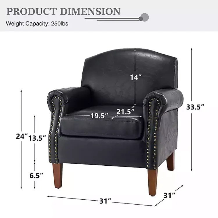 Kirklands Home Navy Faux Leather Nailhead Taylor Armchair Blue Online