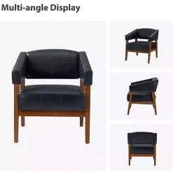 Kirklands Home Navy Faux Leather Nicki Accent Chair Blue Clearance
