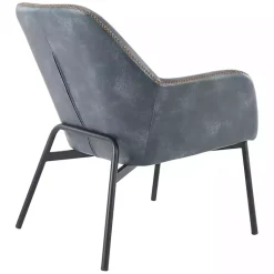 Kirklands Home Navy Faux Leather Scoop Accent Chair Blue Discount