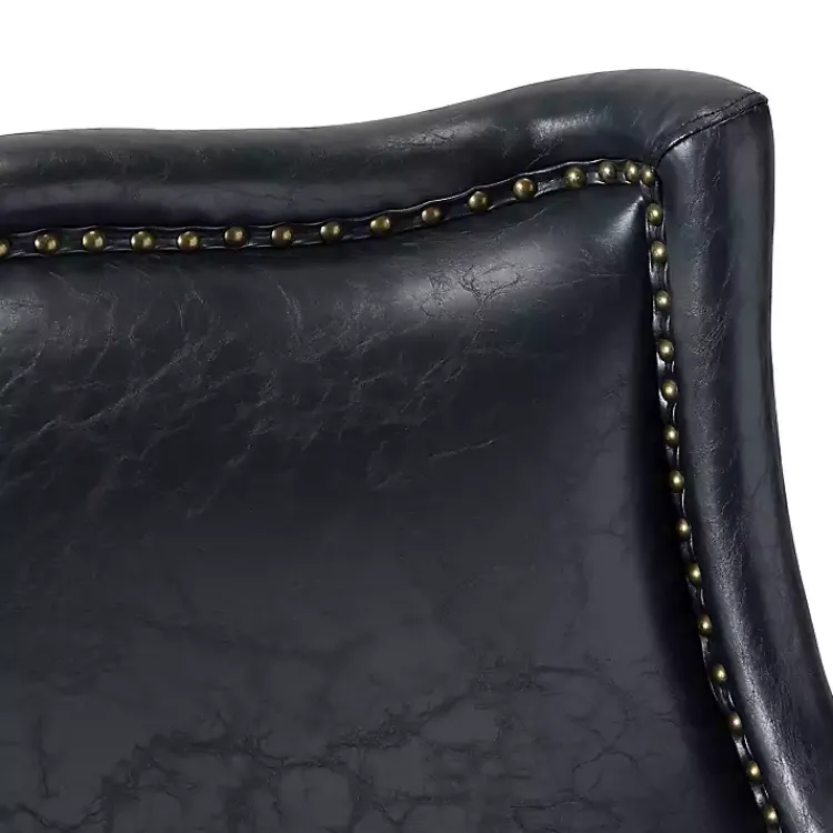 Kirklands Home Navy Faux Leather Wingback Accent Chair Blue Sale