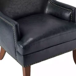 Kirklands Home Navy Faux Leather Wingback Accent Chair Blue Sale