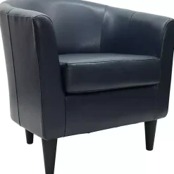 Kirklands Home Navy Faux Leather Winslow Accent Chair Blue Hot