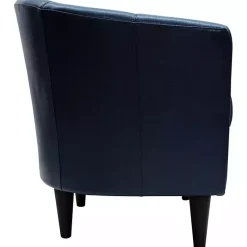 Kirklands Home Navy Faux Leather Winslow Accent Chair Blue Hot