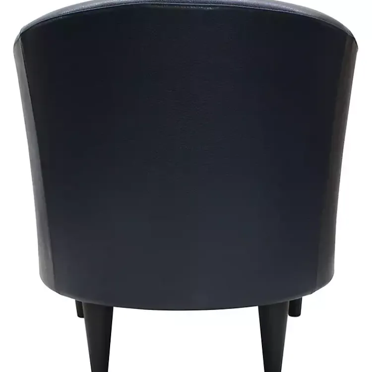 Kirklands Home Navy Faux Leather Winslow Accent Chair Blue Hot