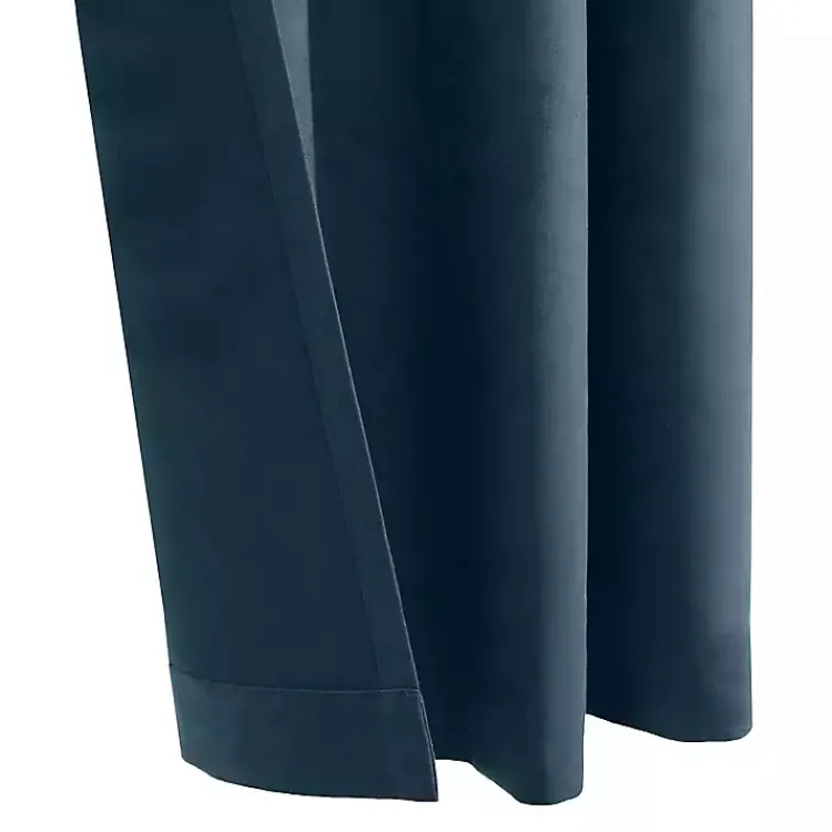 Kirklands Home Navy Faux Suede Blackout Curtain Panel, 108 in. Blue Clearance