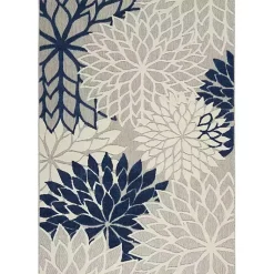 Kirklands Home Navy Floral Burst Outdoor Area Rug, 5x7 Sale