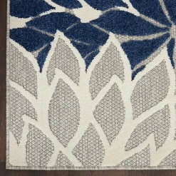 Kirklands Home Navy Floral Burst Outdoor Area Rug, 5x7 Sale