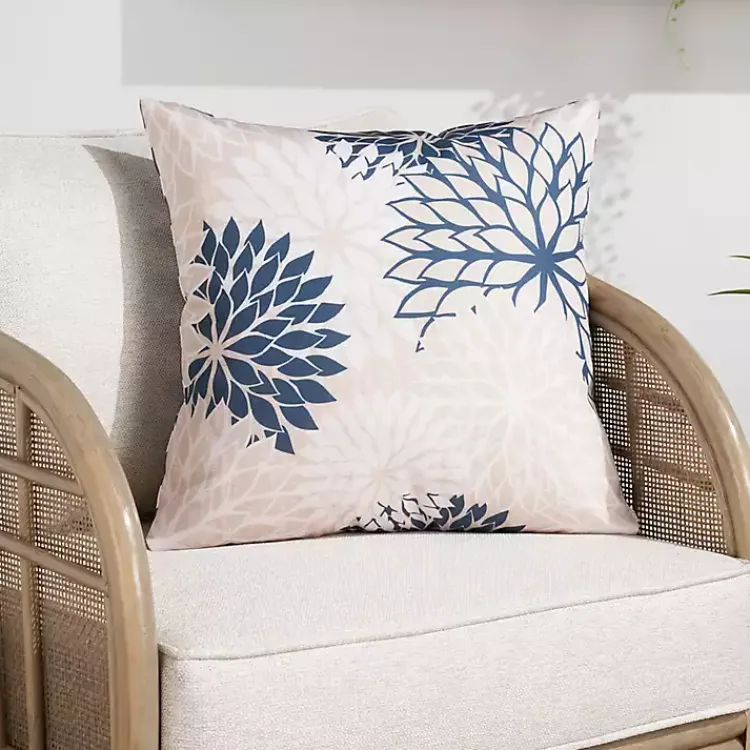 Kirklands Home Navy Floral Chevron Outdoor Throw Pillow Blue Online