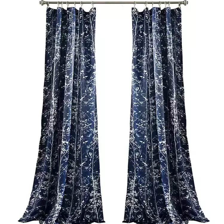 Kirklands Home Navy Forest Curtain Panel Set, 95 in. Blue Sale
