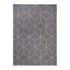 Kirklands Home Navy Geometric Washable Area Rug, 5x7 Blue Clearance