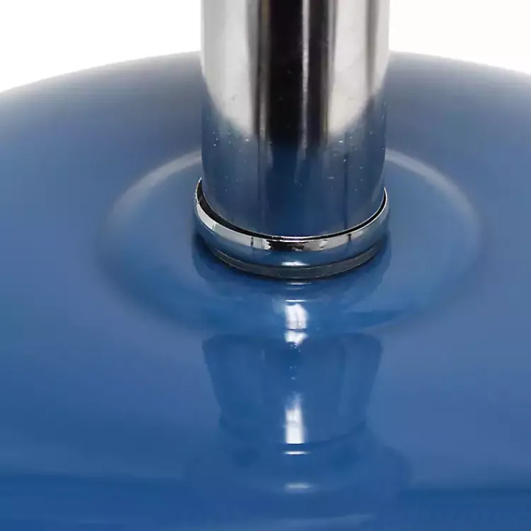 Kirklands Home Navy Glass Short Oval Table Lamp Blue