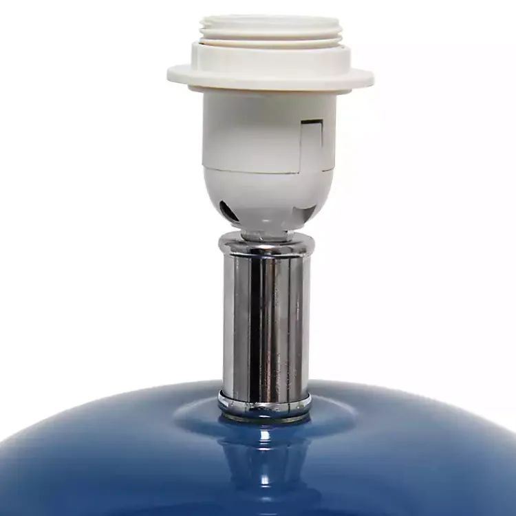 Kirklands Home Navy Glass Short Oval Table Lamp Blue