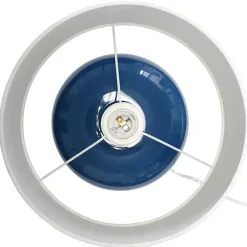 Kirklands Home Navy Glass Short Oval Table Lamp Blue