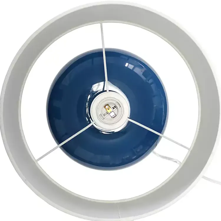 Kirklands Home Navy Glass Short Oval Table Lamp Blue