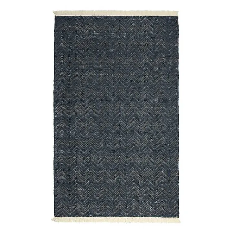 Kirklands Home Navy Handwoven Herringbone Area Rug, 2x3 Blue Online