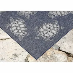 Kirklands Home Navy Harrison Turtle Indoor/Outdoor Area Rug, 7x9 Blue Discount