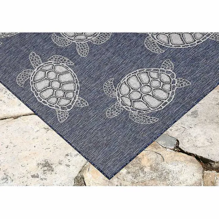 Kirklands Home Navy Harrison Turtle Indoor/Outdoor Area Rug, 7x9 Blue Discount
