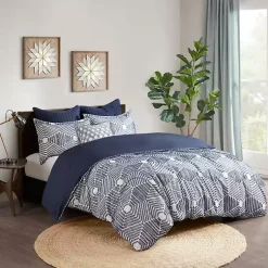 Kirklands Home Navy Jacquard 3-pc. California King Comforter Set Clearance