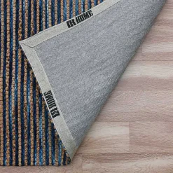 Kirklands Home Navy Jute and Wool Woven Area Rug, 5x8