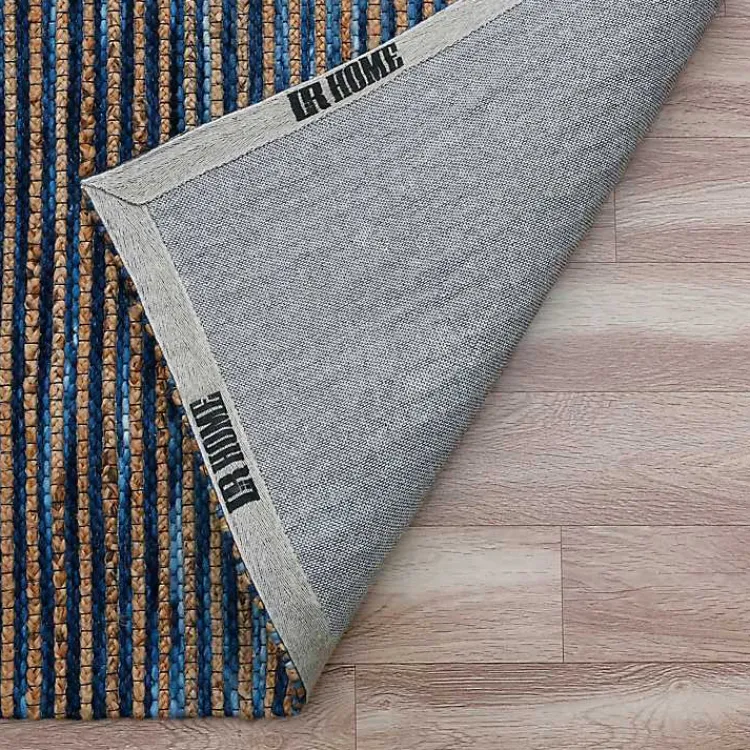 Kirklands Home Navy Jute and Wool Woven Area Rug, 5x8