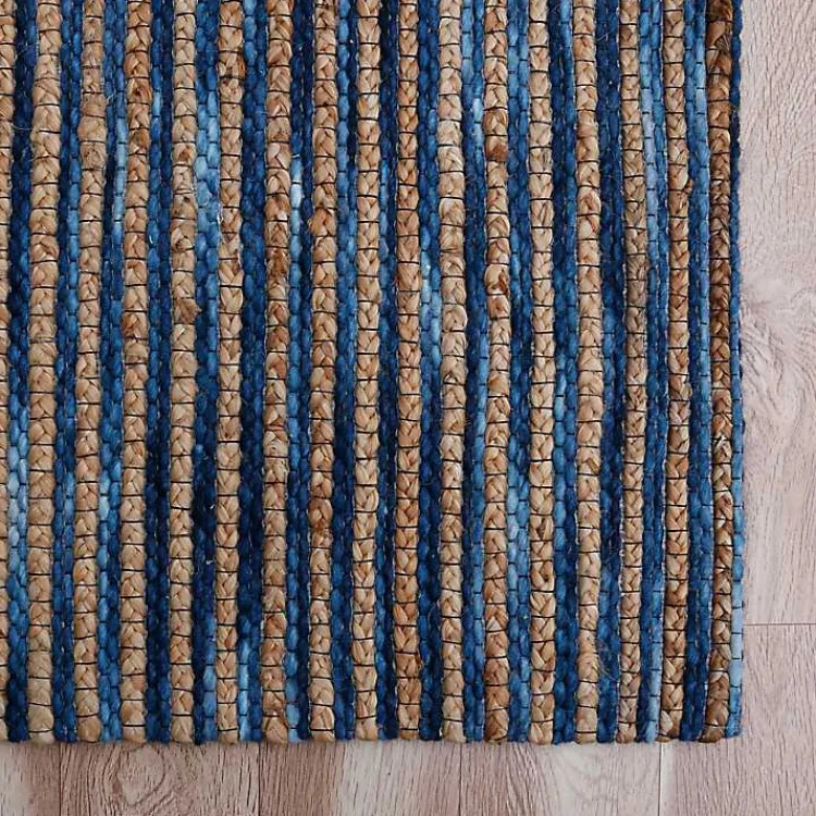 Kirklands Home Navy Jute and Wool Woven Area Rug, 5x8