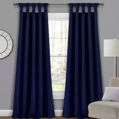 Kirklands Home Navy Knotted Curtain Panel Set, 84 in. Blue Best