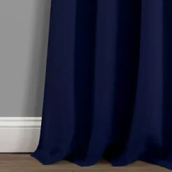 Kirklands Home Navy Knotted Curtain Panel Set, 84 in. Blue Best