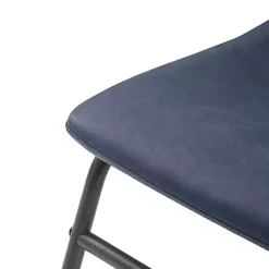 Kirklands Home Navy Leather Industrial Dining Chairs, Set of 2 Blue
