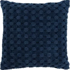 Pillows>Kirklands Home Navy Looped Cotton Throw Pillow Blue