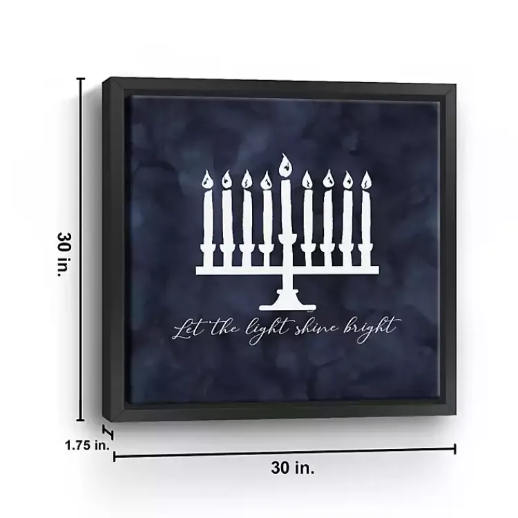 Hanukkah Decorations>Kirklands Home Navy Menorah Framed Hanukkah Wall Art