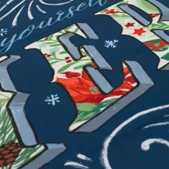 Kirklands Home Navy Merry Little Christmas Kitchen Mat Blue New