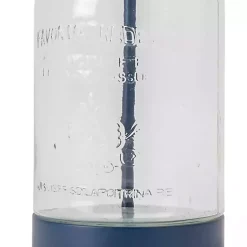 Kirklands Home Navy Metal and Glass Jar Table Lamp White Clearance