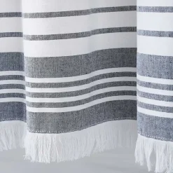 Kirklands Home Navy Nantucket Fringe Curtain Panel Set, 84 in. Discount